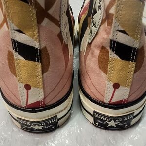 Converse High-Top Sneakers in Pink, Mustard & Red Pattern